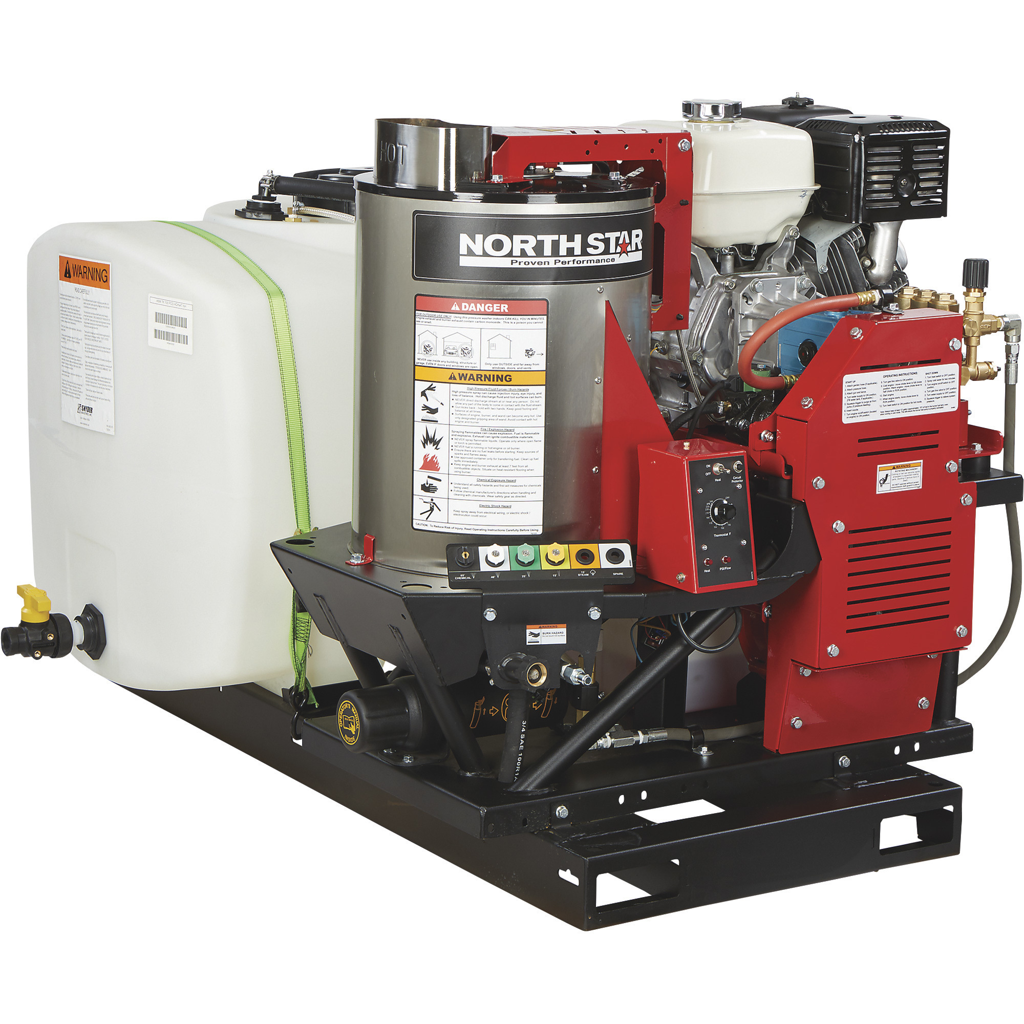 NorthStar Hot Water Pressure Washer Skid with Wet Steam — 3000 PSI, 4.0
